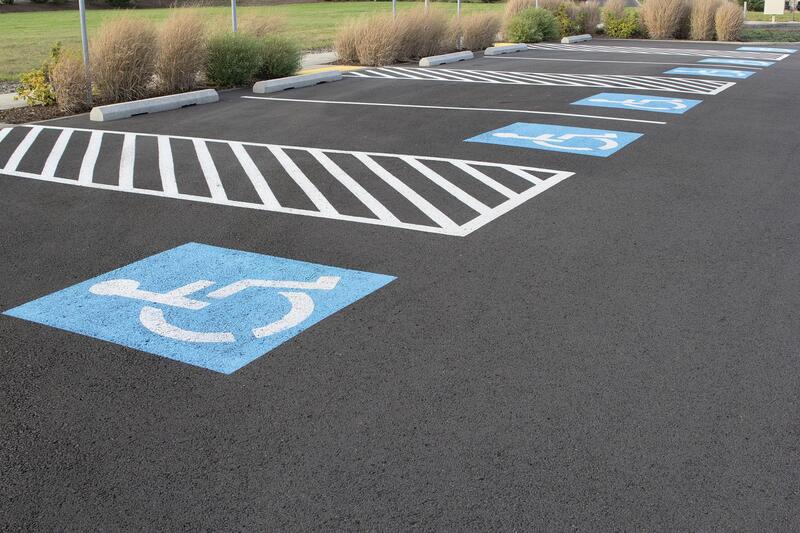 parking lot with paint