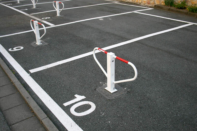 parking lot with numbers
