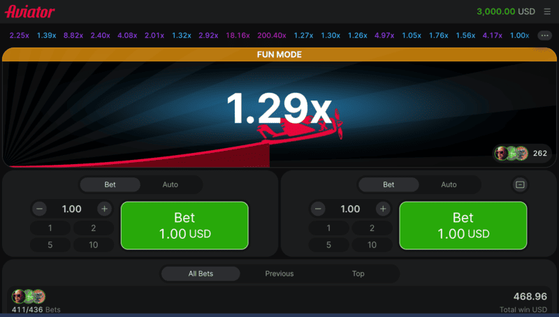 1Xbet onlayn platformasında Aviator oyunu